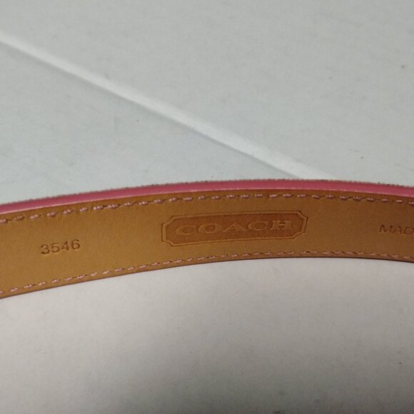 ❤️COACH Pink Striped Ribbon Fabric and Leather Belt Size Small main image 8
